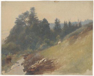 Bergssluttning med tallar av Guillaume Anne van der Brugghen