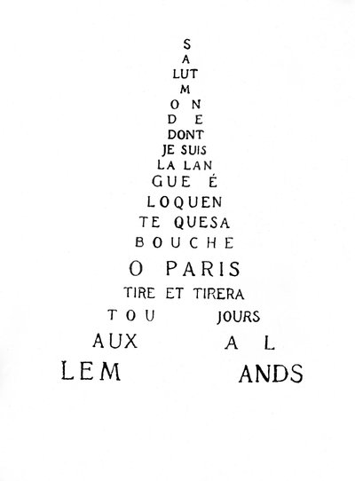 Kalligram av Eiffeltornet av Guillaume Apollinaire
