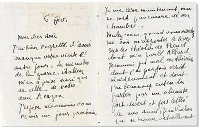 Brev till Andre Breton, 1918 av Guillaume Apollinaire