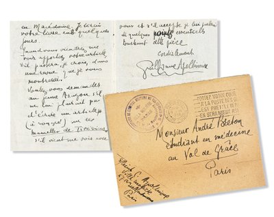Brev till Andre Breton, 1918 av Guillaume Apollinaire