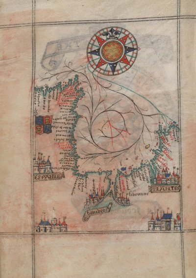 Biscayabukten i atlasen av Guillaume Brouscon (1540-1560) av Guillaume Brouscon