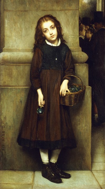 Blomsterflicka utanför operan, 1873 av Guillaume Charles Brun