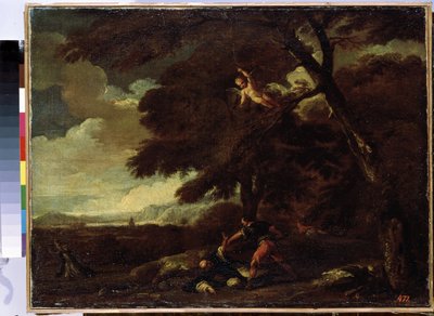 ""The Death of Saint Peter of Verone"" (The Assassination of Saint Peter Martyr) Dominikanska predikanten Peter av Verone (Pietro Rosini eller Pietro Martire eller Pietro da Verona) (1205-1252) dödas på vägen från Come to Milano . Målning av Guillaume Cour av Guillaume Courtois