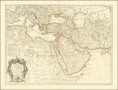 1701 års karta - Karta över Turkiet Arabien och Persien av Guillaume Delisle