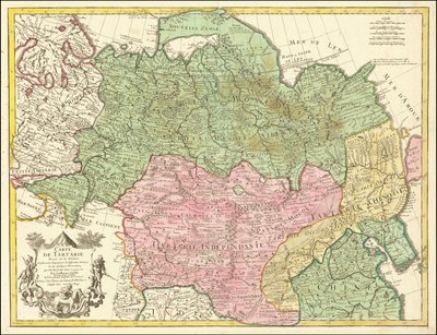 1706 års karta över Tartariet av Guillaume de L