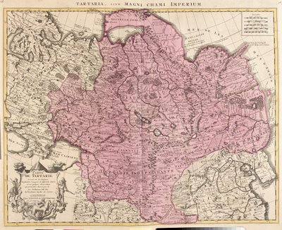 Karta över Tartaria (Centralasien, Sibirien, Turkestan, Mongoliet och Manchuriet) (etsning av Guillaume Delisle