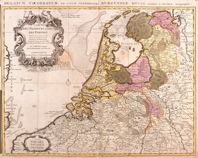 Karta över Nederländernas Förenade provinser (etsning av Guillaume Delisle
