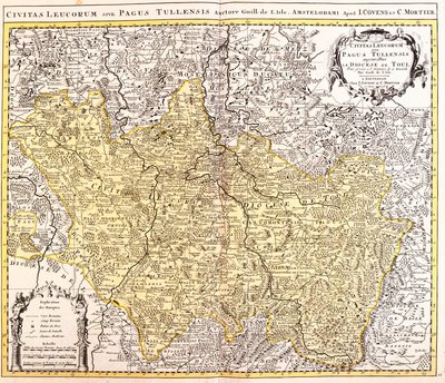 Karta över stiftet Toul (Lorraine, Frankrike) (etsning av Guillaume Delisle