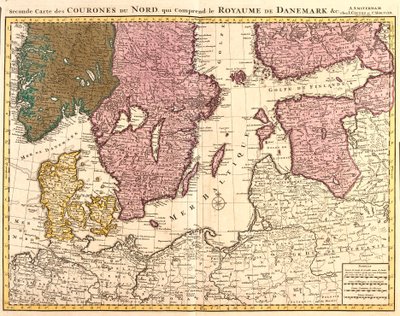 Karta över de nordliga rikena (Danmark, Sverige, Norge och Finland) (etsning av Guillaume Delisle