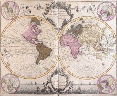 Planisphere World (etsning av Guillaume Delisle