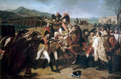 Överraskning vid bron över Donau den 13 november 1805 av Guillaume Guillon Lethière