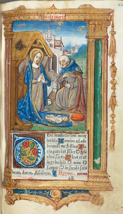 Tryckt timbok (användning i Rom): fol. 34r, Födelsekyrkan av Guillaume Le Rouge