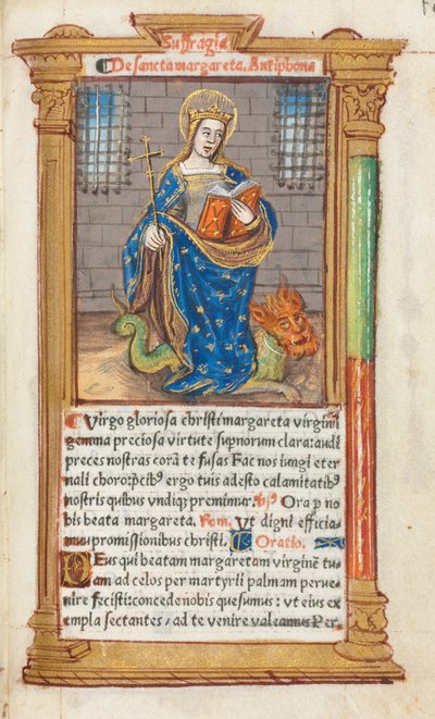 Tryckt timbok Användning av Rom: fol. 110r, St. Margareta, 1510. av Guillaume Le Rouge