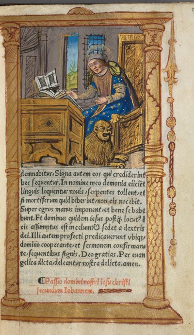 Tryckt timbok Användning av Rom: fol. 20r, Markus, 1510. av Guillaume Le Rouge