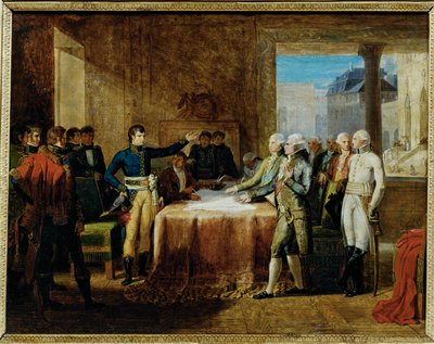 Preliminärer till den fred som undertecknades i Leoben den ... (målning på duk) av Guillaume Lethiere