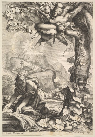 Frontispice av Fasti Senenese, 1645-1704. av Guillaume Vallet