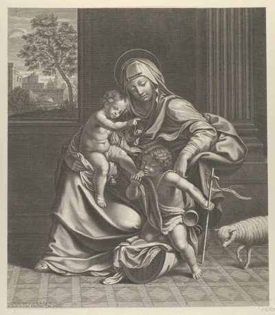 Jungfrun satt med barnet Kristus i sitt knä..., ca. 1650-1704. av Guillaume Vallet