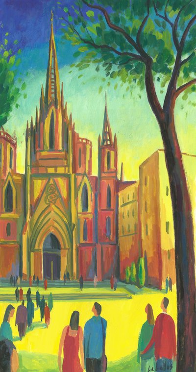 Barcelonas katedral, 2013 (gouache på papper) av Guillermo Martí Ceballos