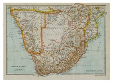 Karta över södra Afrika, c1910 av Gull Engraving Company