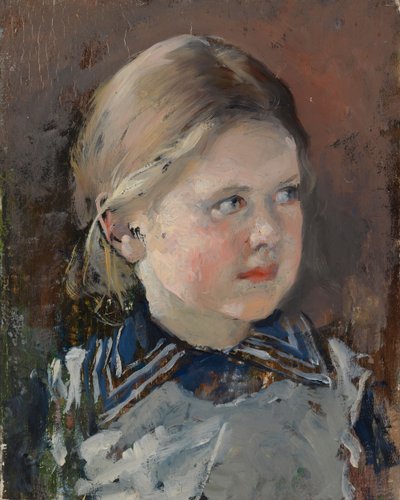 En flickas huvud, studie till familjeporträttet av baron Magnus von Born av Gunnar Berndtson