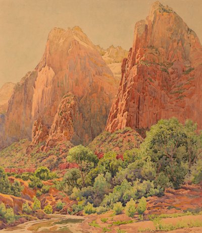 Patriarkerna, Zions nationalpark, 1924. av Gunnar Widforss
