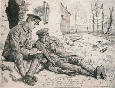 Brevet hem, c1917, 1918 av Gunning King