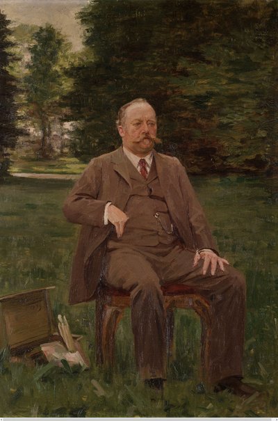 Fernand Scribe i sin trädgård av Gustaaf Vanaise
