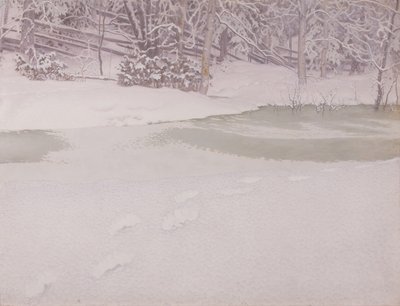 Nyfallen snö av Gustaf Fjæstad