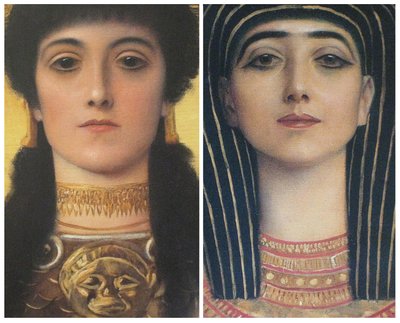 Ancient Greece and Ancient Egypt, detail heads of Athena and Isis  av Gustav Klimt