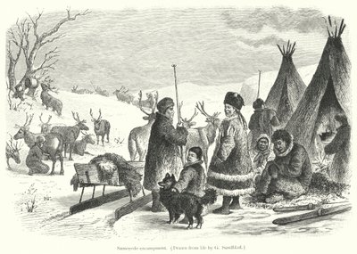 Samoyedes läger (gravyr) av Gustav (after) Sundblad