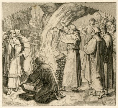 Martin Luther bränner bannlysningens tjur av Gustav Ferdinand Leopold Konig