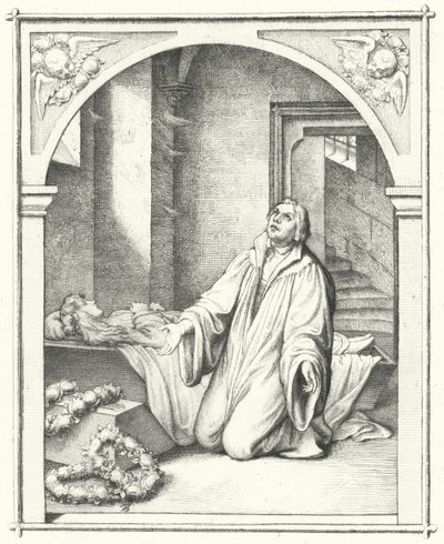 Martin Luther med sin dotter Magdalenas döda kropp, 1542 av Gustav Ferdinand Leopold Konig