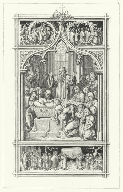 Martin Luthers begravning (gravyr) av Gustav Ferdinand Leopold Konig