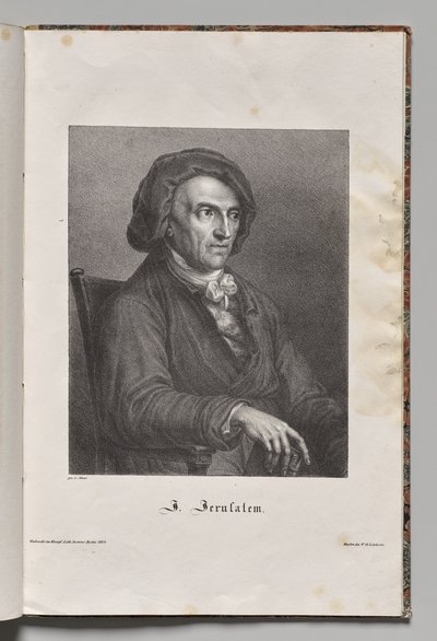 Tysklands berömda författare: Porträtt av Johann Friedrich Wilhelm Jerusalem av Gustav Karl Friedrich Luderitz