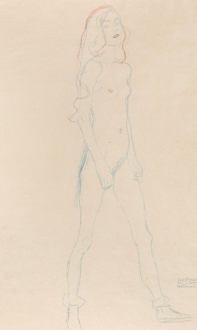 En naken ung flicka, ca. 1917. av Gustav Klimt