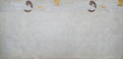 Beethoven Fris: Längtan efter lycka - panel 2, vänster långvägg av Gustav Klimt