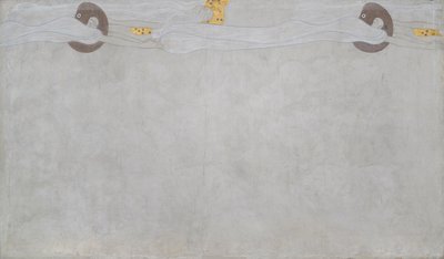 Beethoven Fris: Längtan efter lycka - Tallrik 4, vänster långvägg av Gustav Klimt