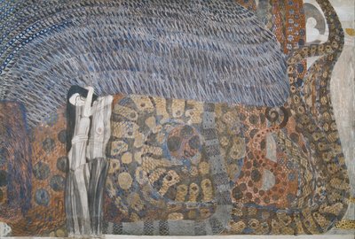 Beethoven Frieze: The hostile forces - panel 2, front wall av Gustav Klimt