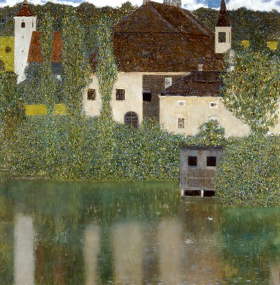 Slott vid sjön Atter, slott Unterrach vid Attersee 1908 av Gustav Klimt