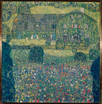 Lanthus vid sjön Attersee (Landhaus am Attersee), Oberösterreich av Gustav Klimt