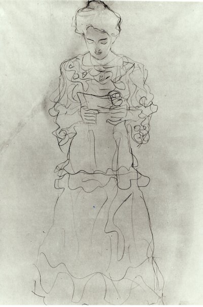 Tjej som läser I, av Gustav Klimt