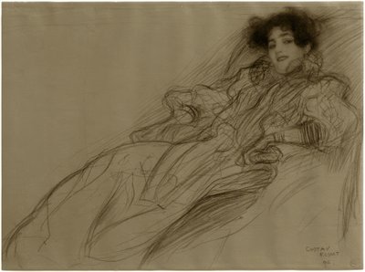 Ung kvinna i en fåtölj av Gustav Klimt
