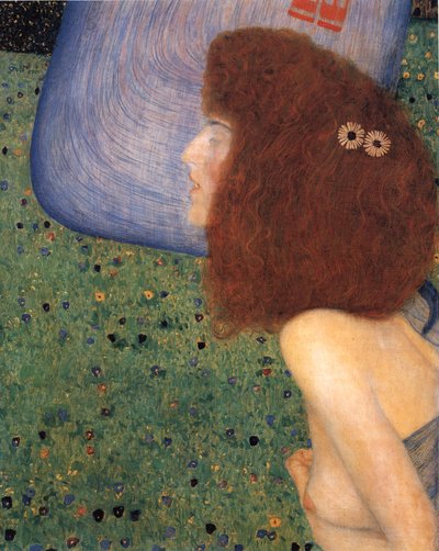 Klimt - Flicka med blå slöja, cirka 1902-1903 av Gustav Klimt