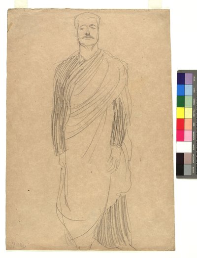 Mann in drapiertem Kostüm av Gustav Klimt