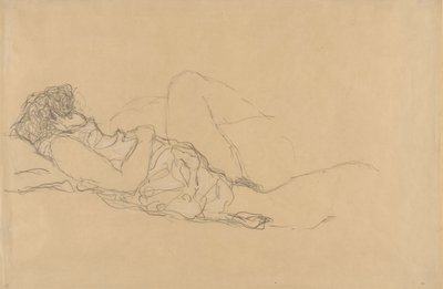 sovande kvinna av Gustav Klimt