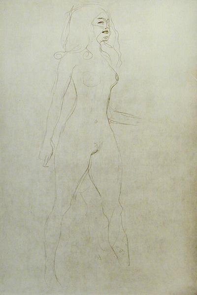 Stående naken (verso) av Gustav Klimt