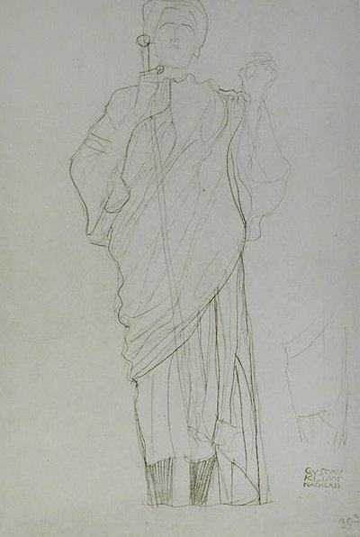 Stående Kvinna Håller Svärd av Gustav Klimt