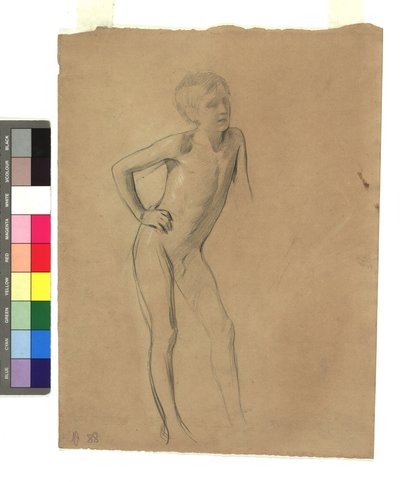 Stehender Knabenakt av Gustav Klimt