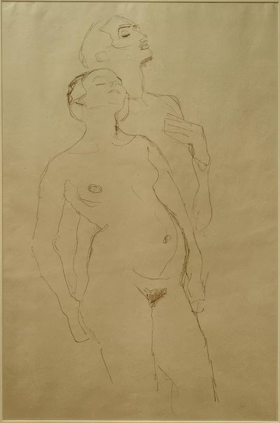 Stående älskare (studie för Adam och Eva) av Gustav Klimt