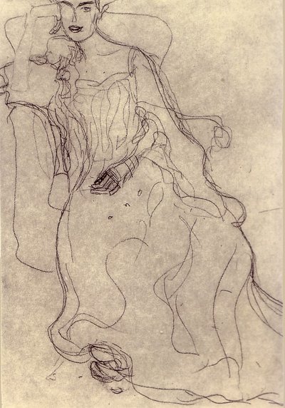 Studie für das Gemälde Bildnis Adele Bloch-Bauer I av Gustav Klimt